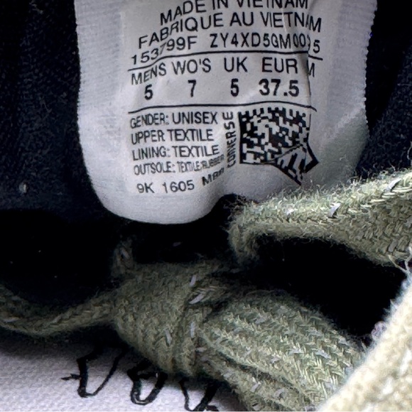 Converse Chuck Taylor All‎ Star Shield Canvas Ox Women’s Size 7 Fatigue Green - Picture 13 of 14